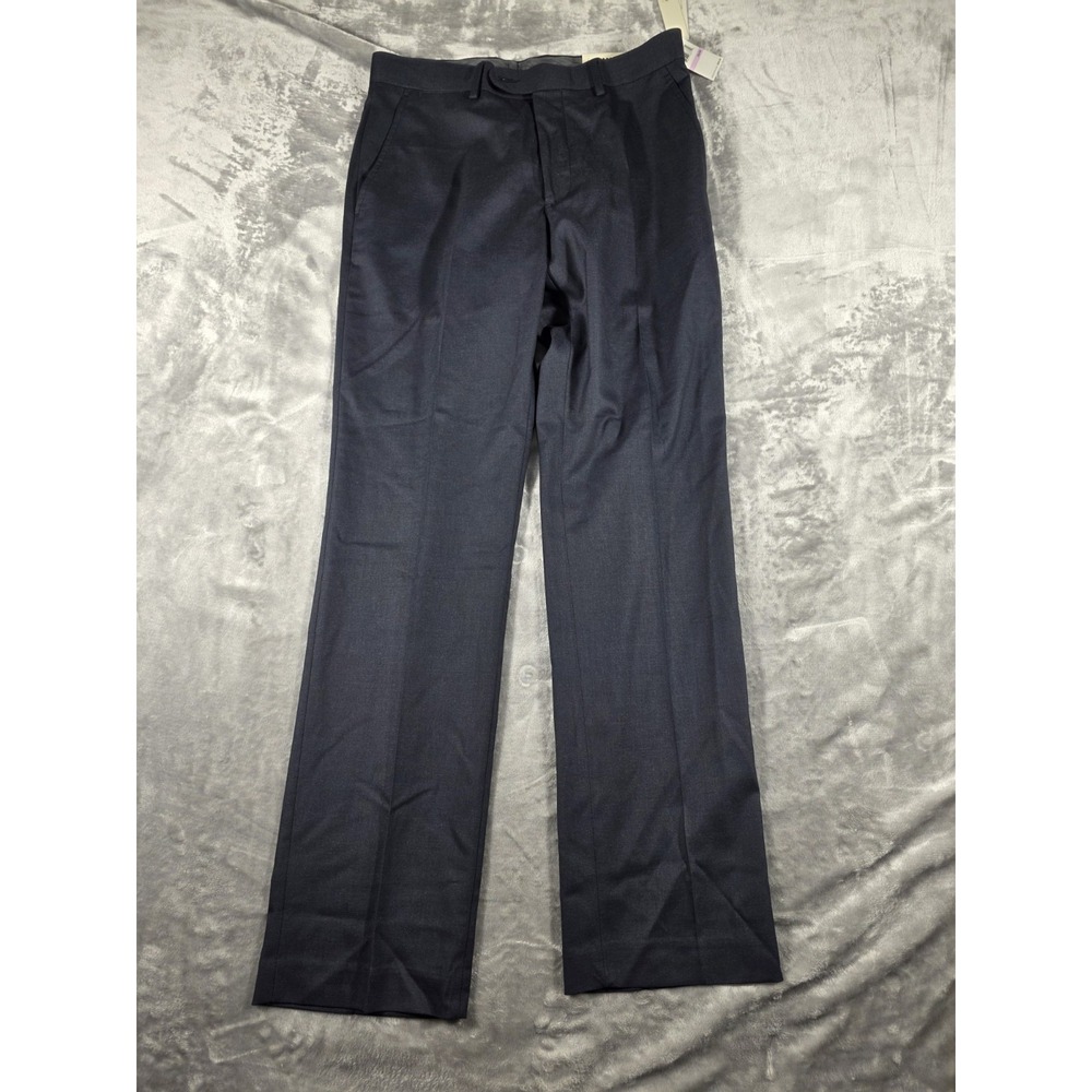 NWT Perry Ellis Portfolio Men's 32x32 Slim-Fit Comfort Stretch Blue Dress Pants